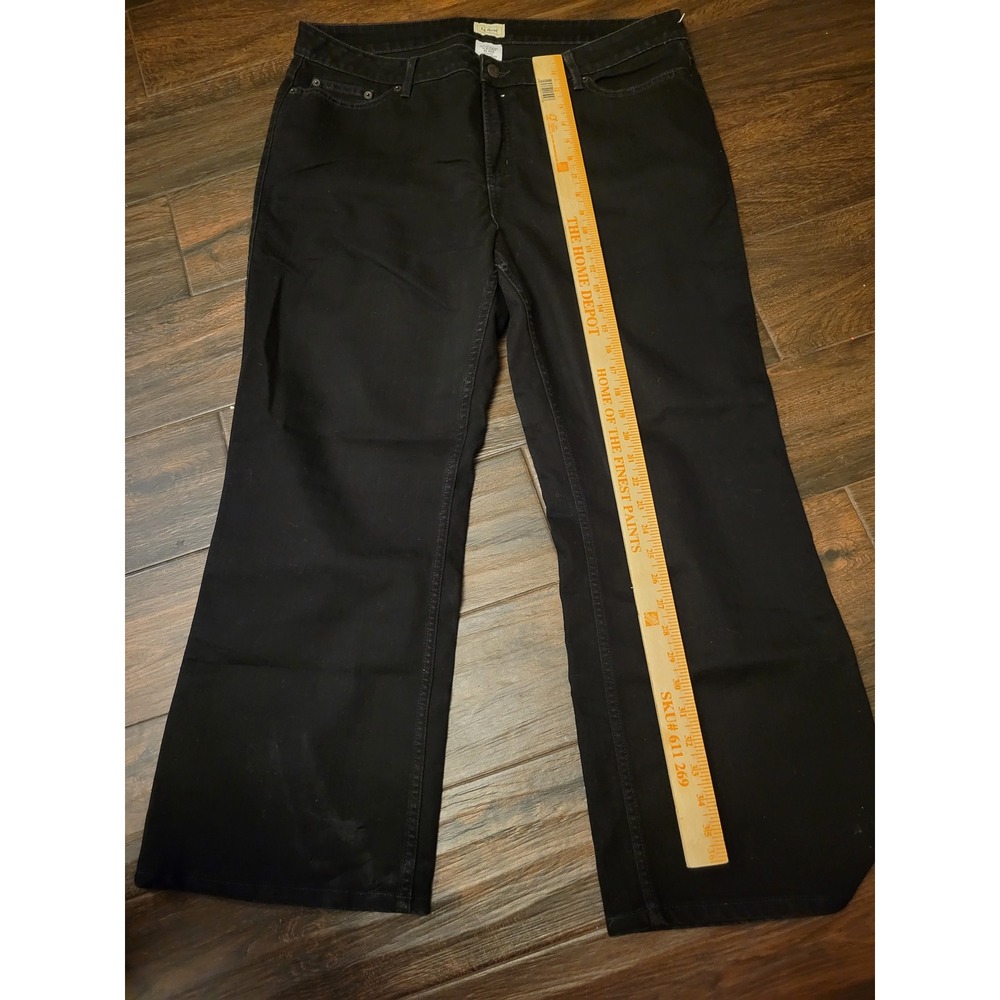 Nice LL Bean Womens Straight Leg Jeans Black Stretch Denim Size 20 Reg 509